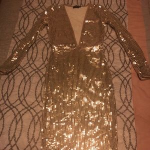 Gold sequin dress